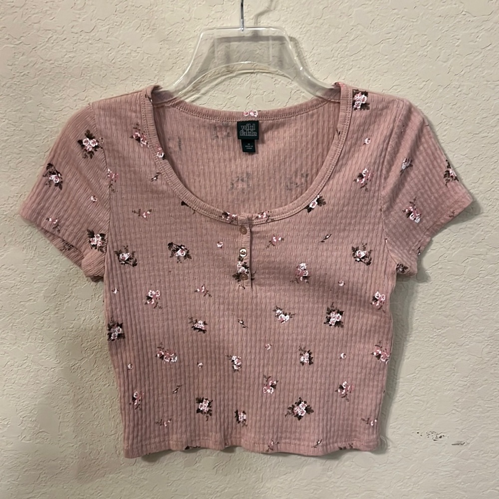 floral pink crop top